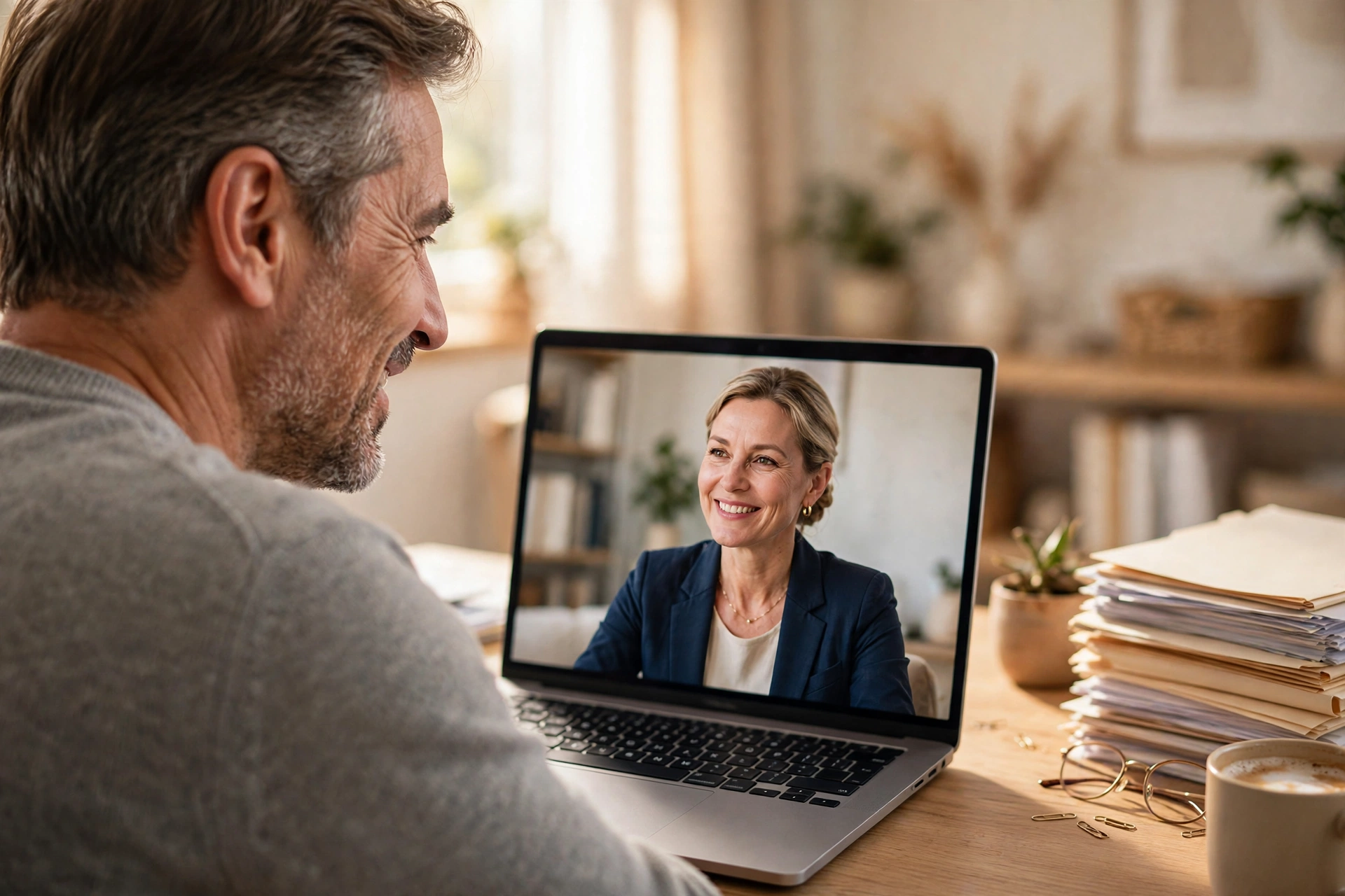 Persönliche Videoberatung per Laptop